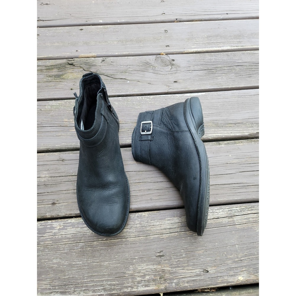 Merrell‎ Andover Bluff Ankle Boots Black Waterproof Leather Zip Buckle Size 9.5